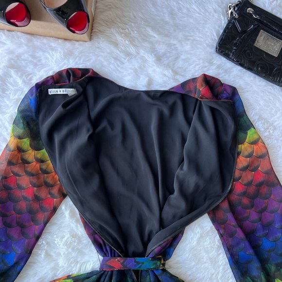 ALICE & OLIVIA Rainbow Ombre Ruffle Dress - Picture 13 of 15